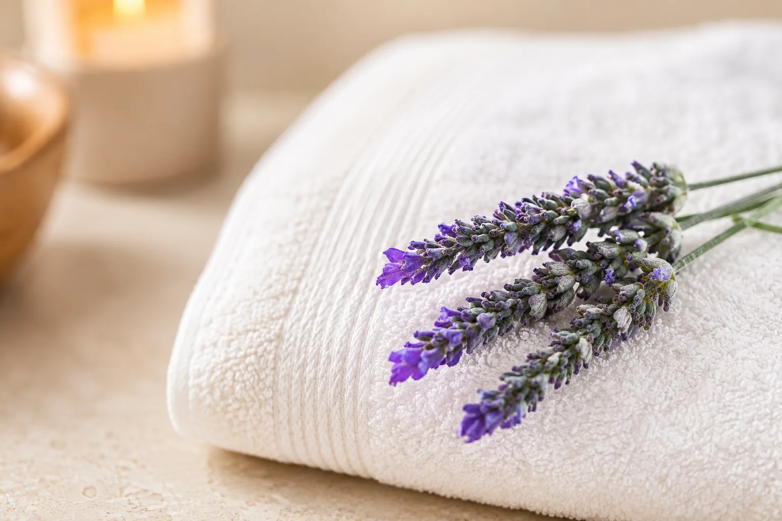 Fresh towels with lavender at Villa Erato, Physis Villas Chania